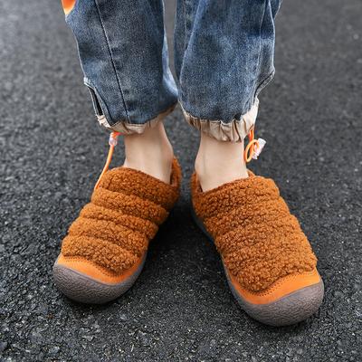 Детские домашние хлопковые тапочки Зимние мальчики и девочки с набивкой и утолщенные теплые тапочки Холодостойкие, нескользящие и износостойкие для повседневной носки