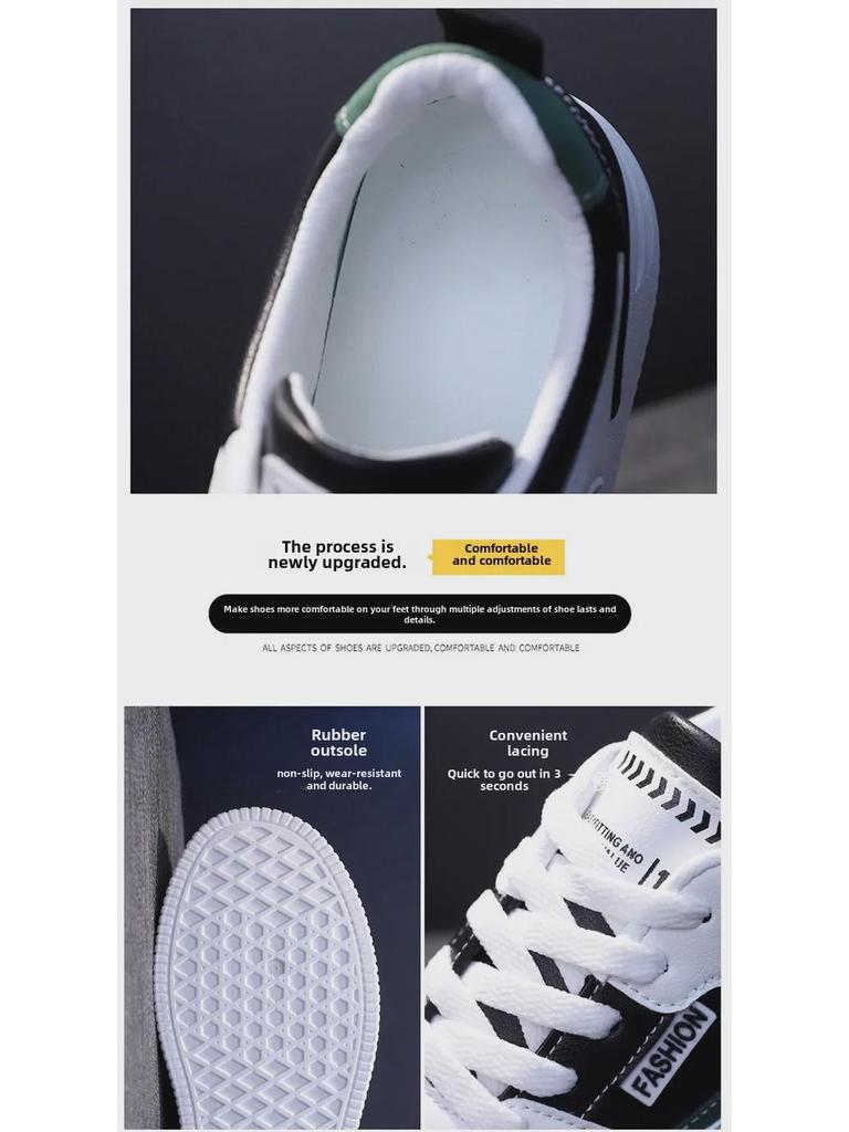 Женские повседневные белые туфли на толстой подошве большого размера 2025 года для студентов