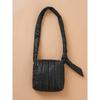 Daiso Quilted Ribbon Crossbody Bag Black