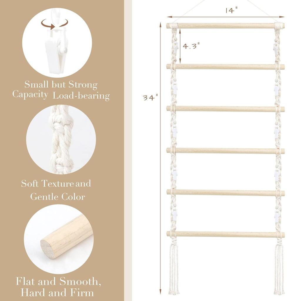 Hair Claw Clip Organizer,Macrame Hanging Hair Clip Holder and Storage for girls,Claw Clips Hanger Home Boho Decor for Wall,Door,Closet