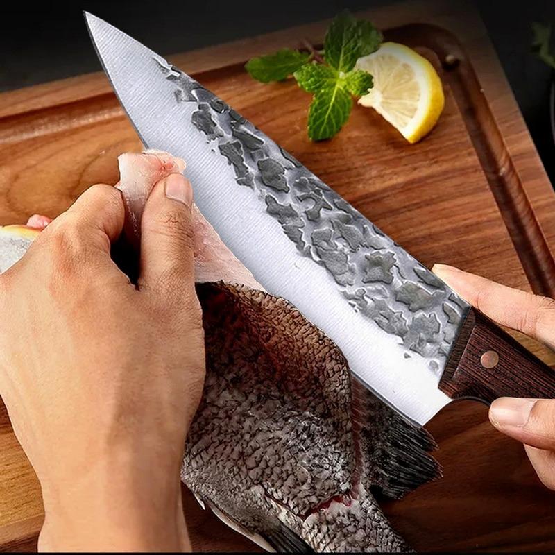 Forged Stainless Steel Kitchen Knife Boning Knife for Cutting Vegetables and Meat Fillet Knife Butchering and Peeling Knife