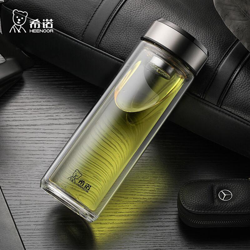 Heenoor Double-Layer Glass Tea Cup with Filter