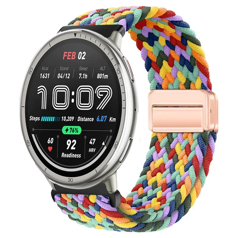 20 мм 22 мм Плетеный нейлоновый ремешок для Amazfit Active 2/GTS 4 Mini Магнитный ремешок Браслет Amazfit Bip 6 5 GTR 4/Balance Браслет