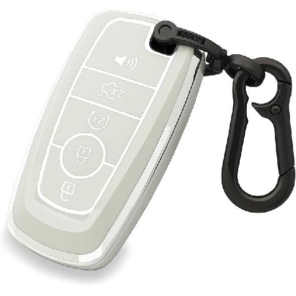 For Ford Key Fob Cover Case,with Keychain Fit Expedition for Mustang Fusion Raptor F250 F350 F450 F550 Edge Explorer Smart Remote Vehicle