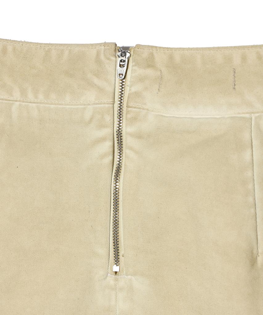 Yuhee Cotton Pocket Mini Skirts Beige