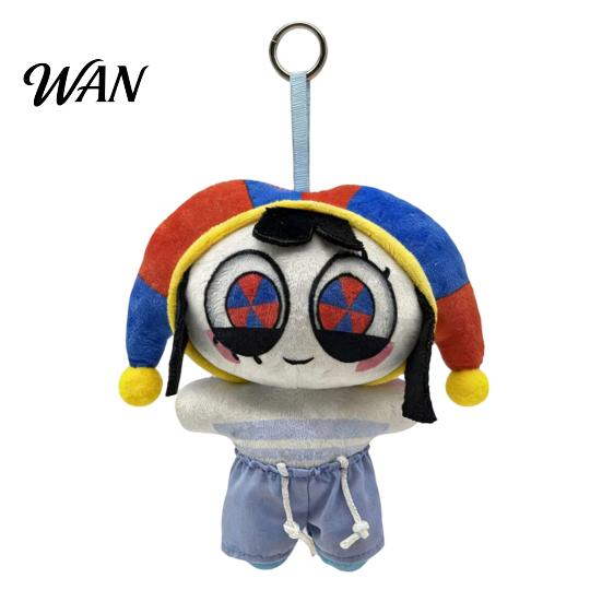 Mini Plush Toy Keyring Clown Keychain for Backpack Cute Stuffed Animal Soft Handbag Pendant Purse Charm Funny Gift Kids Women Fluffy