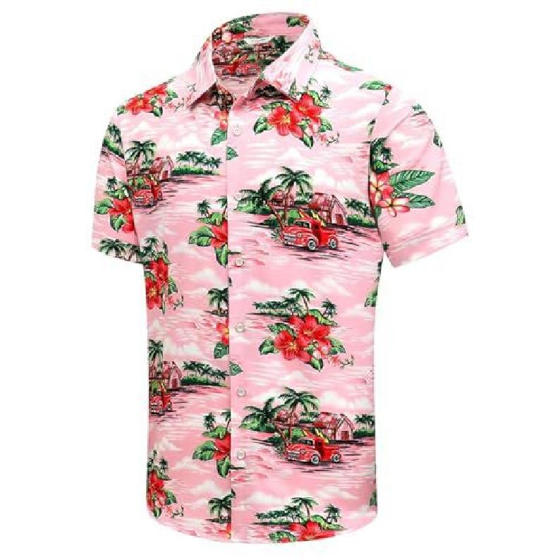 Men's Hawaiian Shirt Summer Beach Casual Short Sleeve Shirt