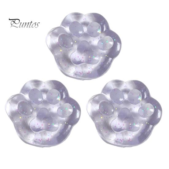 3/5Pcs Clear Cat Paw Squeeze Toy Anxiety Stress Relief Transparent Kitten Paw Pinch Sensory Toy Kids Teens Adults Soft TPR Stress Ball Animal Paw