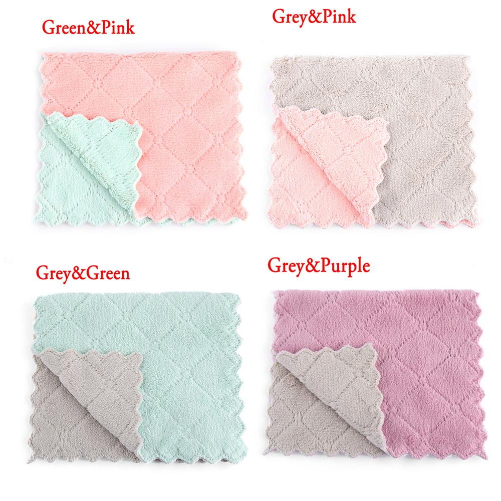 Microfiber Household Super Absorbent Clean Cloths Non-stick Oil Rags Cleaning Towel Scouring Pad