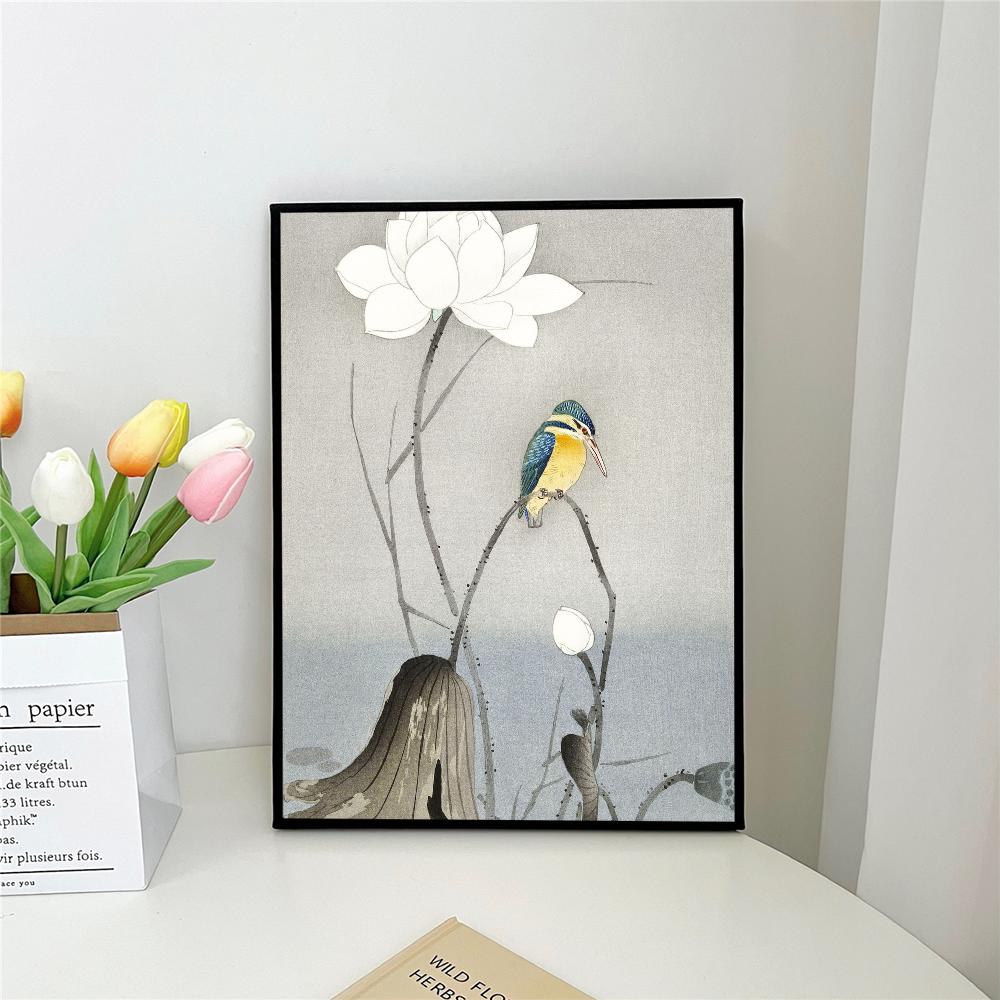 1 шт. Самоклеящийся художественный постер в японском стиле Hokusai O-Ohara K-Koson, водонепроницаемая бумажная наклейка для декора стен кофейни, бара