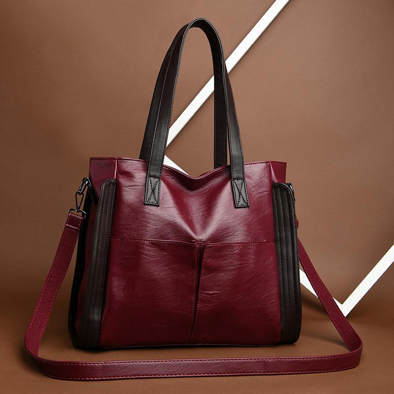 Быстрая доставка Большая вместительная мягкая кожаная сумка-тоут женская сумка Tide на одно плечо женская сумка-мессенджер сумки