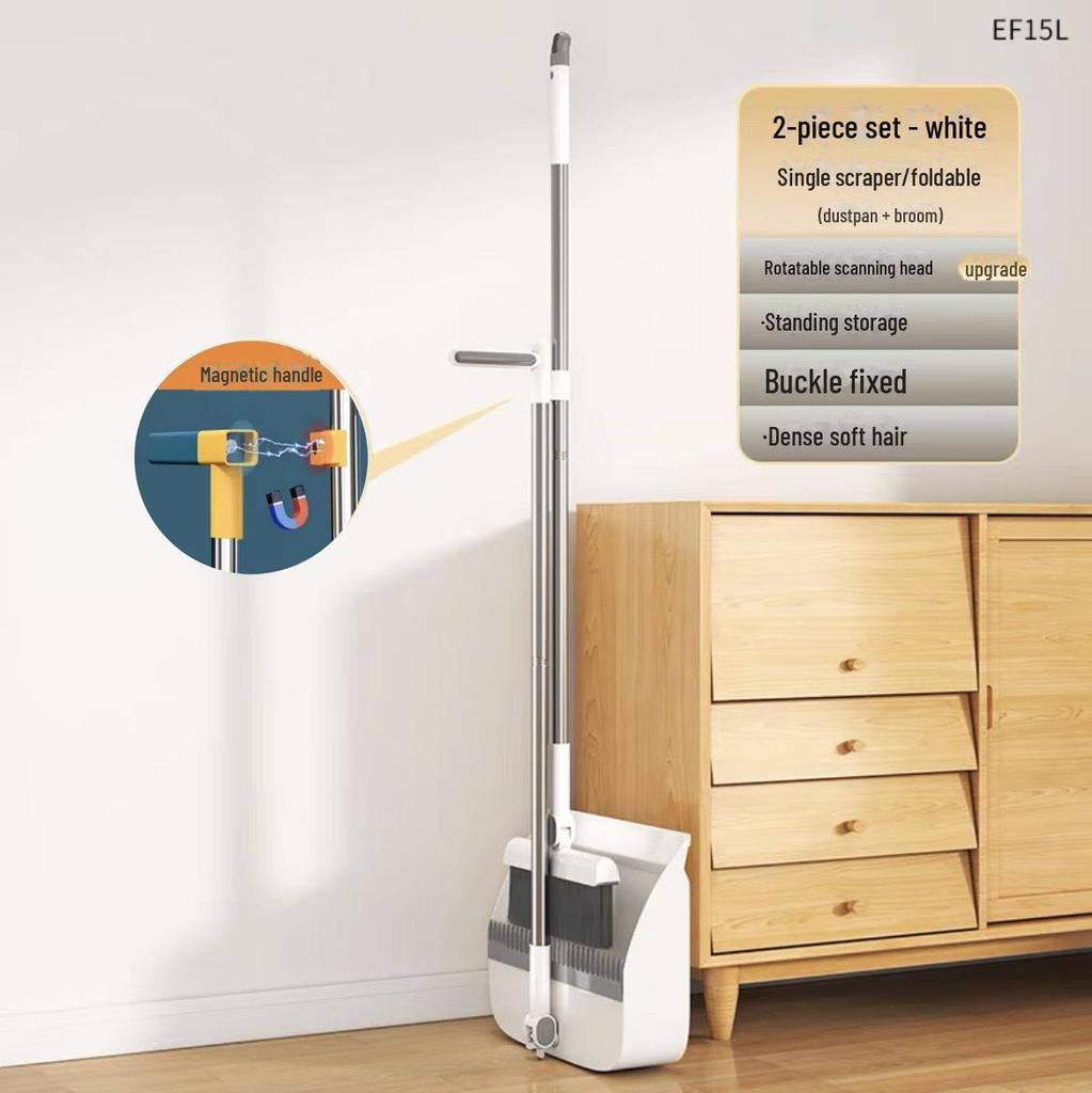 Компактный набор из щетки и совка с мягкой щетиной и функцией неприлипания волос