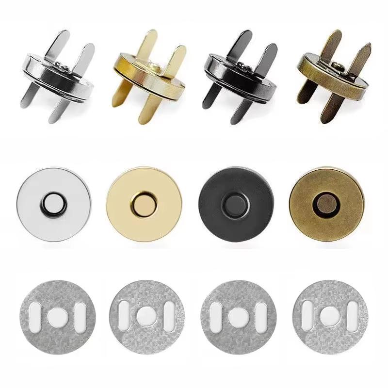 Magnetic Snap Fasteners Clasps 1 Set 14/18MM Easy to Use Buttons for DIY Handbag Purse Keychain Craft Accessories
