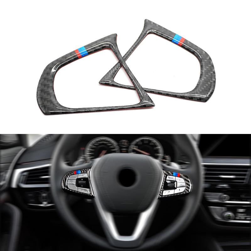 Автомобильная наклейка на руль из углеродного волокна, наклейка, накладка для BMW 5 серии G30 G38 X3 G01