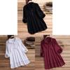 Cotton Linen Blouse With Pockets For Casual Office Wear