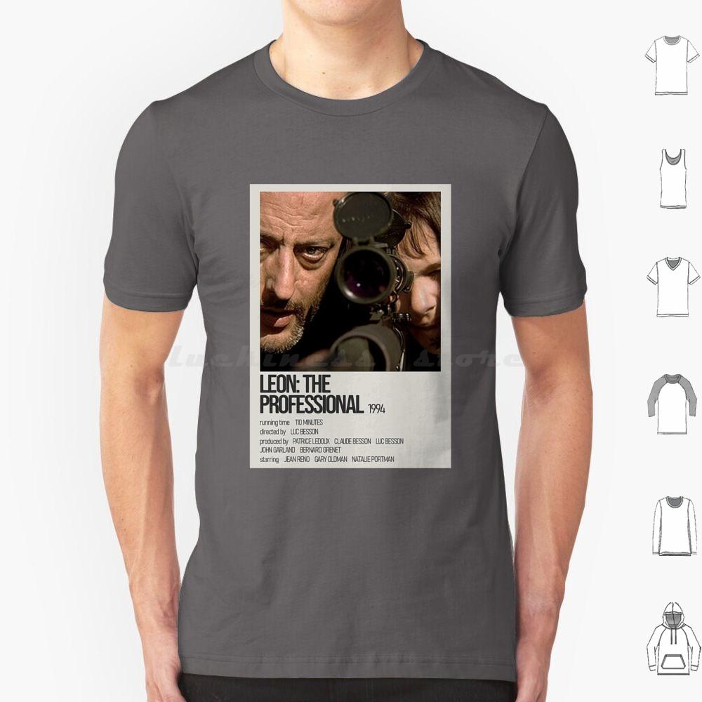 Léon The ProfessionalYellow Black Artwork T Shirt Cotton Men Women DIY Print Leon Leon The Professional Movie Mathilda Natalie