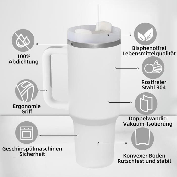Mug - Inox - 40oz Car Mug II - Grande Capacité - Isolant - Prise en main facile