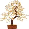 Crystal Bonsai Money Tree Natural Gemstone Feng Shui Home Office Decor Good Luck Wealth Prosperity Reiki Healing Positive Golden Wire