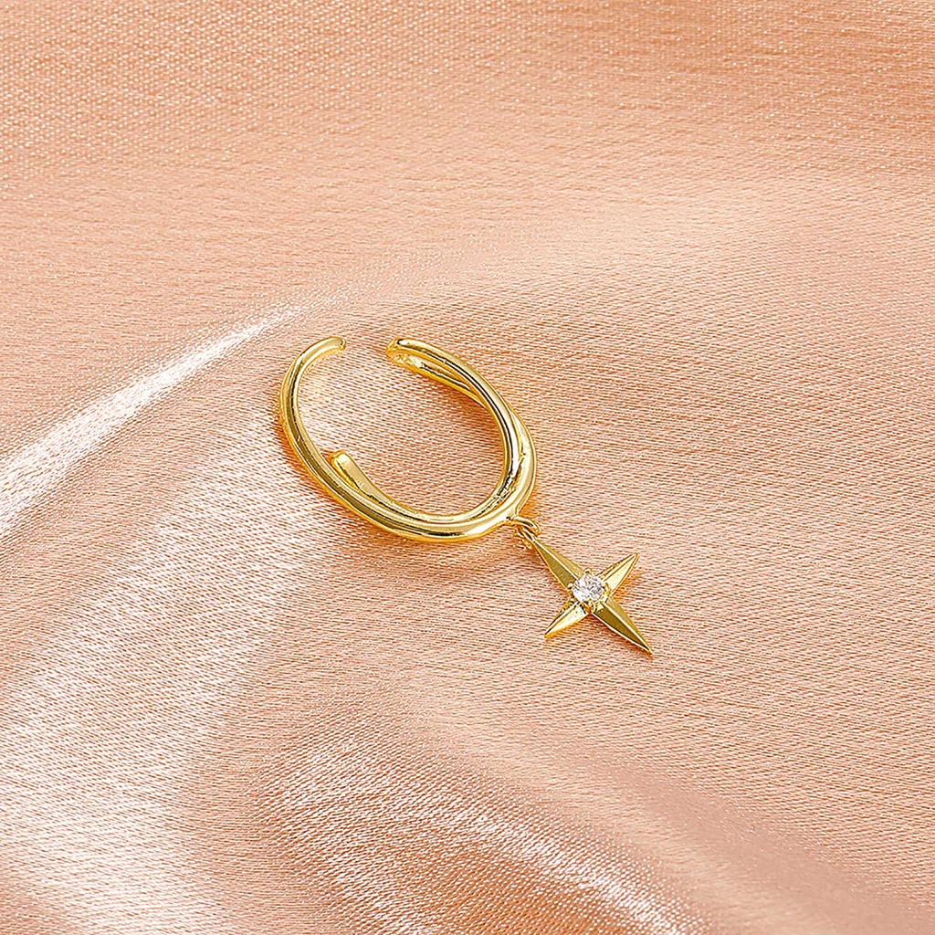 Серьги-манжеты со звездой для женщин, манжеты для ушей без пирсинга, пирсинг с имитацией спирали