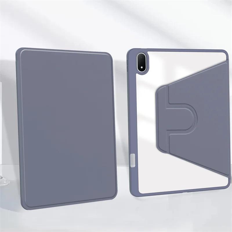 Чехол для Oneplus Pad 3 One Plus Pad 3 13,2 дюйма с держателем для карандаша, вращающийся на 360 градусов, из ПУ-кожи, акриловый, прозрачный, с жесткой подставкой