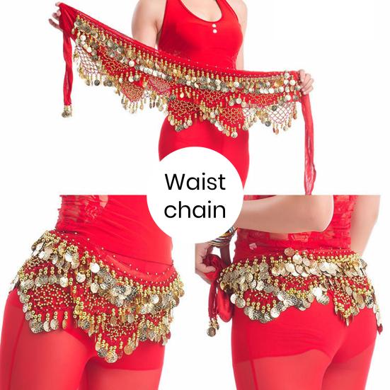 Velvet Belly Dance Waist Chain with Coin Lace-up Lightweight Women Dancing Waist Belt Dancer Accessories