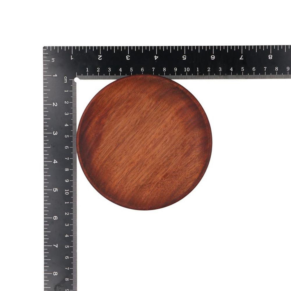 Круглая столовая посуда Деревянный поднос Бытовая посуда для сухофруктов Поднос для сервировки Деревянная тарелка Тарелка для закусок