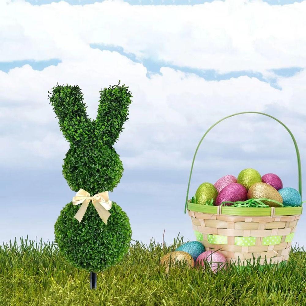 Faux Bunny Topiary Green Boxwood Topiary Tree Rabbit Faux Boxwood Rabbit Shrub Easter Themed