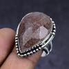 Natural Sunstone Gemstone Handmade 925 Sterling Silver Jewelry Ring Size 7 N8l50