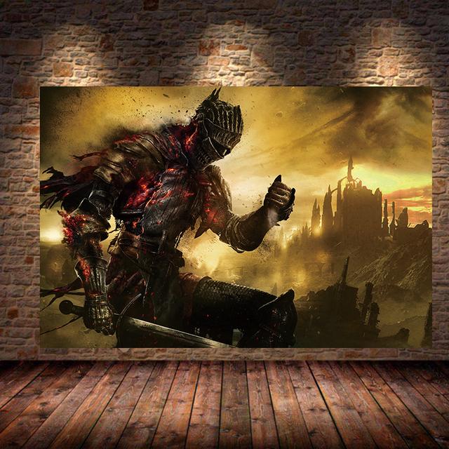 The Dark Souls 3 Poster with Game, Oil Painting, Canvas Wall Painting, Prints for Bedroom, Living Room, House, Bedroom, Bar, Restaurant, Decor