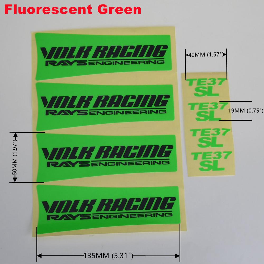 Wholesale JDM Car Wheel Stickers VOLK RACING RAYS TE37SL Fluorescent & Reflective TE37 SL Sport Rim Sticker Decal Accessories