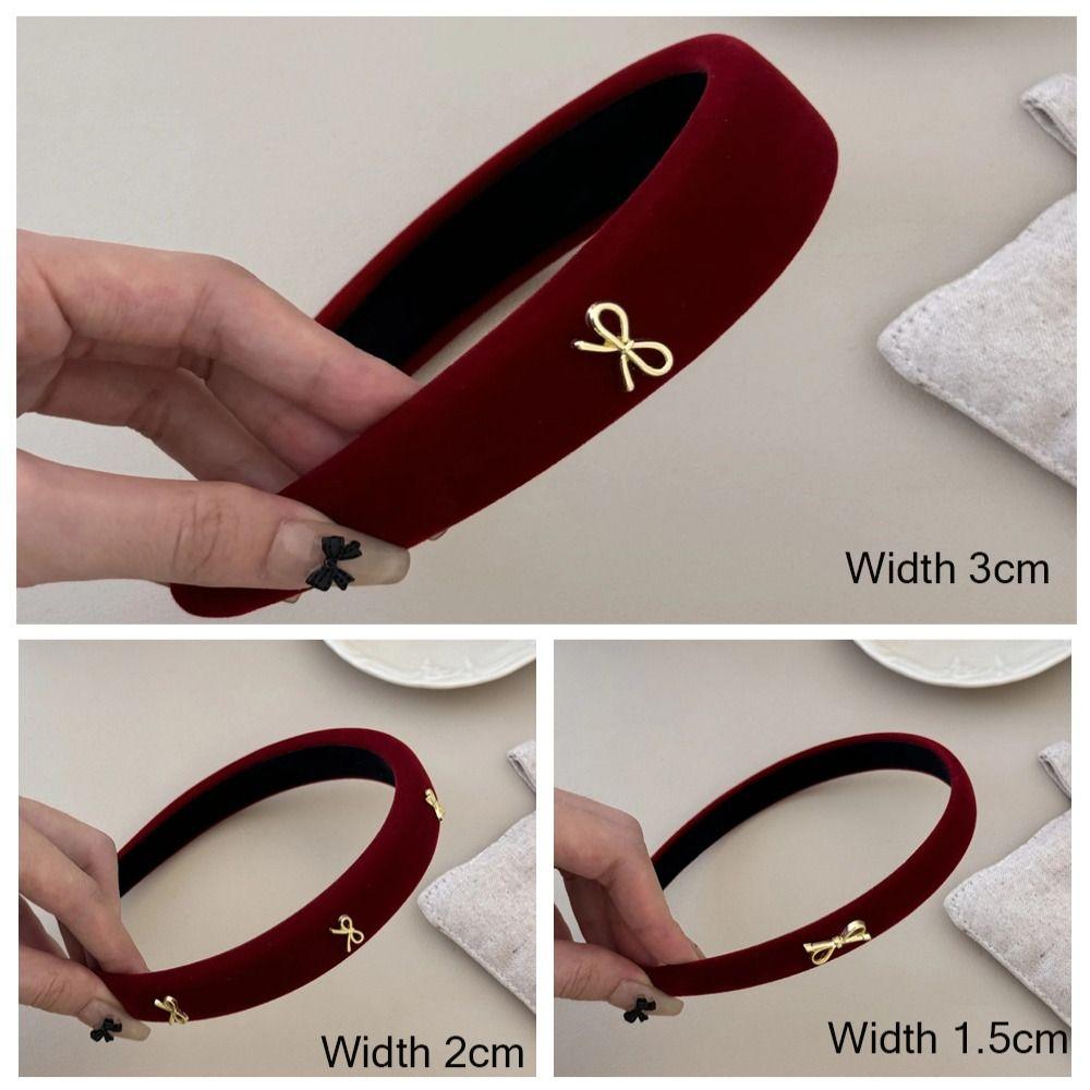 Velvet Hair Hoop Non Slip Velvet Hairband Elegant Bow Headband Fall Winter