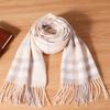 1/2 Scarf Pink Baobao Fashion British Plaid Imitation Cashmere Scarf Autumn and Winter Style Men's Couple Warm Shawl