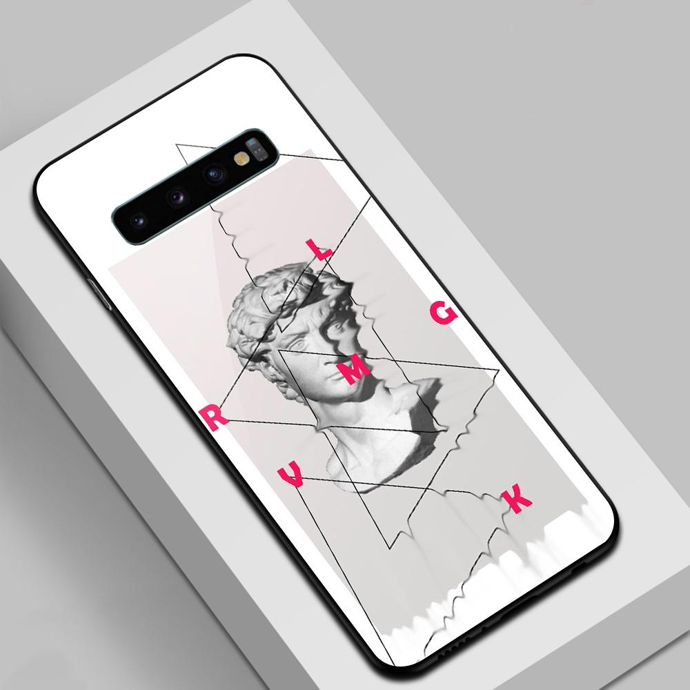 Чехол для samsung s22, стеклянная задняя крышка, чехол с изображением статуи для samsung Galaxy S8 S9 S10 S21 S20 Note 8 9 10 20 plus S10e ultra