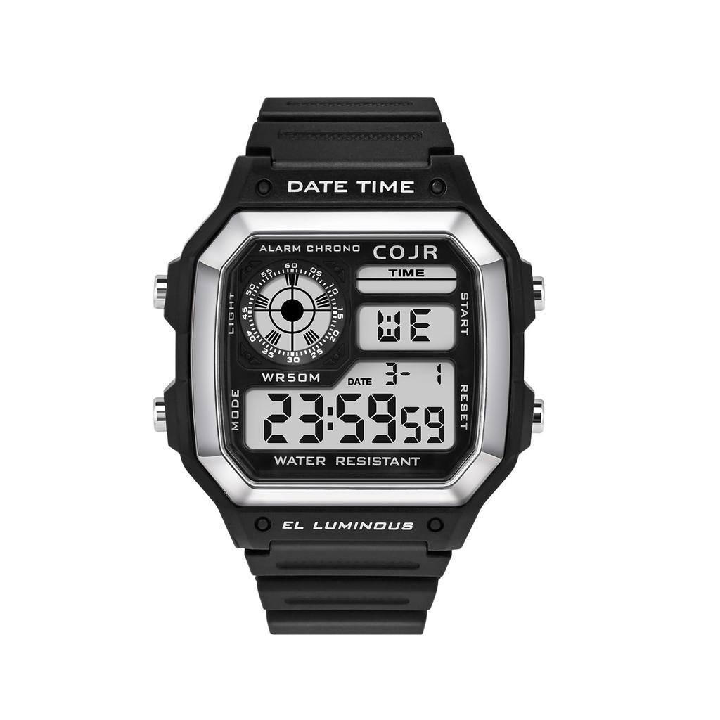 Digital 5 ATM Water Day of the LED Color for Running and Includes Japanese and English Instruction Manual [COJR] Men's Watch, Resistant,