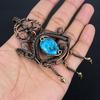 Blue Turquoise Handmade Gemstone Pendant, 999 Copper Wire Wrapped Antique Jewelry Pendant, For Engagement Gift