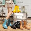 2025 Autumn and Winter New Rain Shoes Medium Tube Women's Non-slip Waterproof Chic Rubber Shoes Wear-resistant Work Go Out Versatile