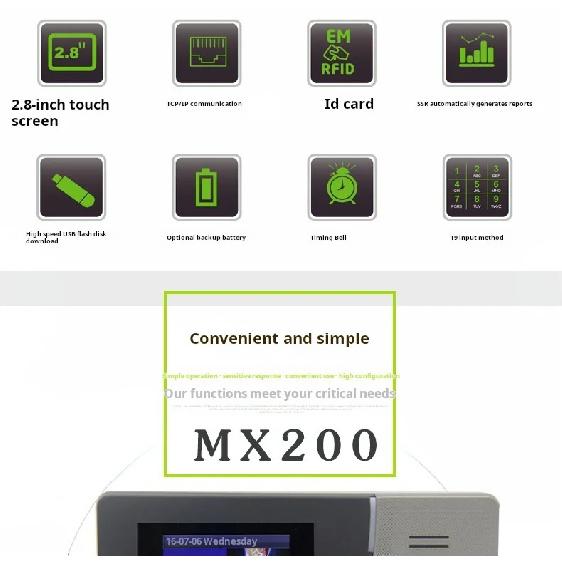 ZKTime 5.0 MX200-ID 125khz Card Attendance System SSR Proximity Card Time Clock Employee Control Machine Electronic Device