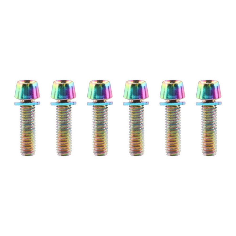 6pcs/set Titanium-plated Bike Handle in Bolts M5 * 17MM Bicycle Stem Screw Mountain Bike
