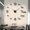 Nordic Minimalist Large Silent Wall Clock Creative Living Room Three-dimensional Decoration Clock Acrylic DIY Clock Wall Sticker Clock
