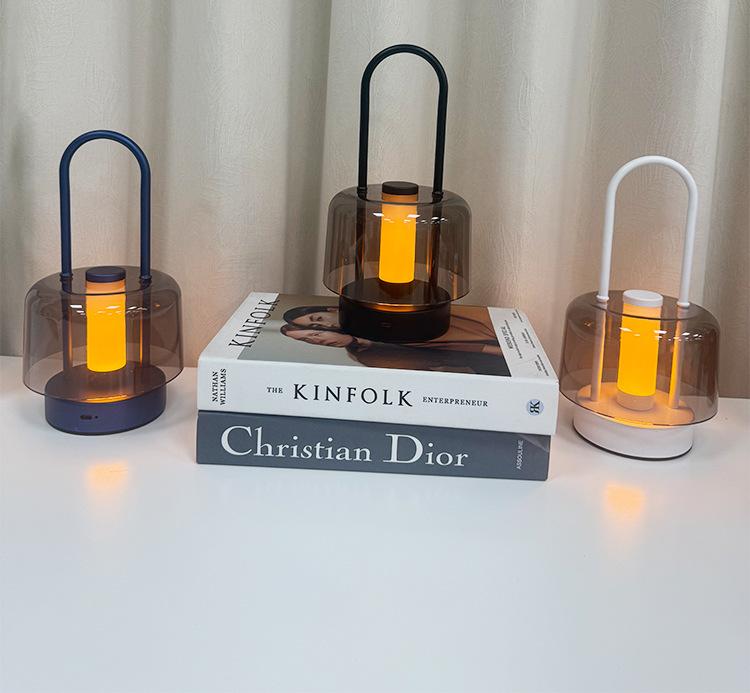 Outdoor Camping Portable Touch LED Table Lamp Handheld Rechargeable American Style Ambient Light Home Bedroom Decor Night Lamp