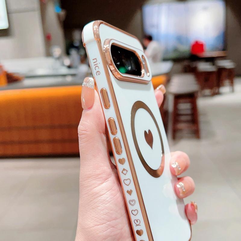 Роскошный чехол из ТПУ с принтом сердечек для Google Pixel 9 Pro XL, 8 Pro, 7A - Тонкий, противоударный, совместимый с MagSafe
