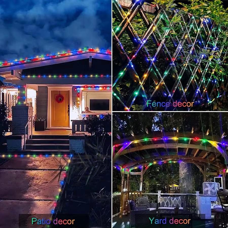 10M 100LED Solar Rope Strip Lights Waterproof Tube Rope Garland Fairy Light Strings for Outdoor Indoor Garden Christmas Decor