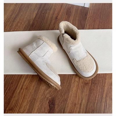 Модные женские ботильоны до щиколотки с круглым носком, на молнии, плюшевые и уютные, Zapatos Mujer, зимние, новые, комбинированные цвета, 2025