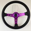 Tiypeor Universal PU Material 14inch 350mm Electroplating Bracket Steering Wheel for Car Volante