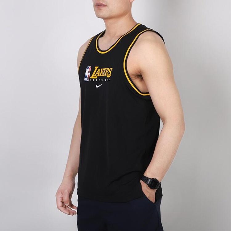Nike NBA DRI-FIT Los Angeles Lakers Sports Basketball Jersey/Vest Black Men's BQ9344-010