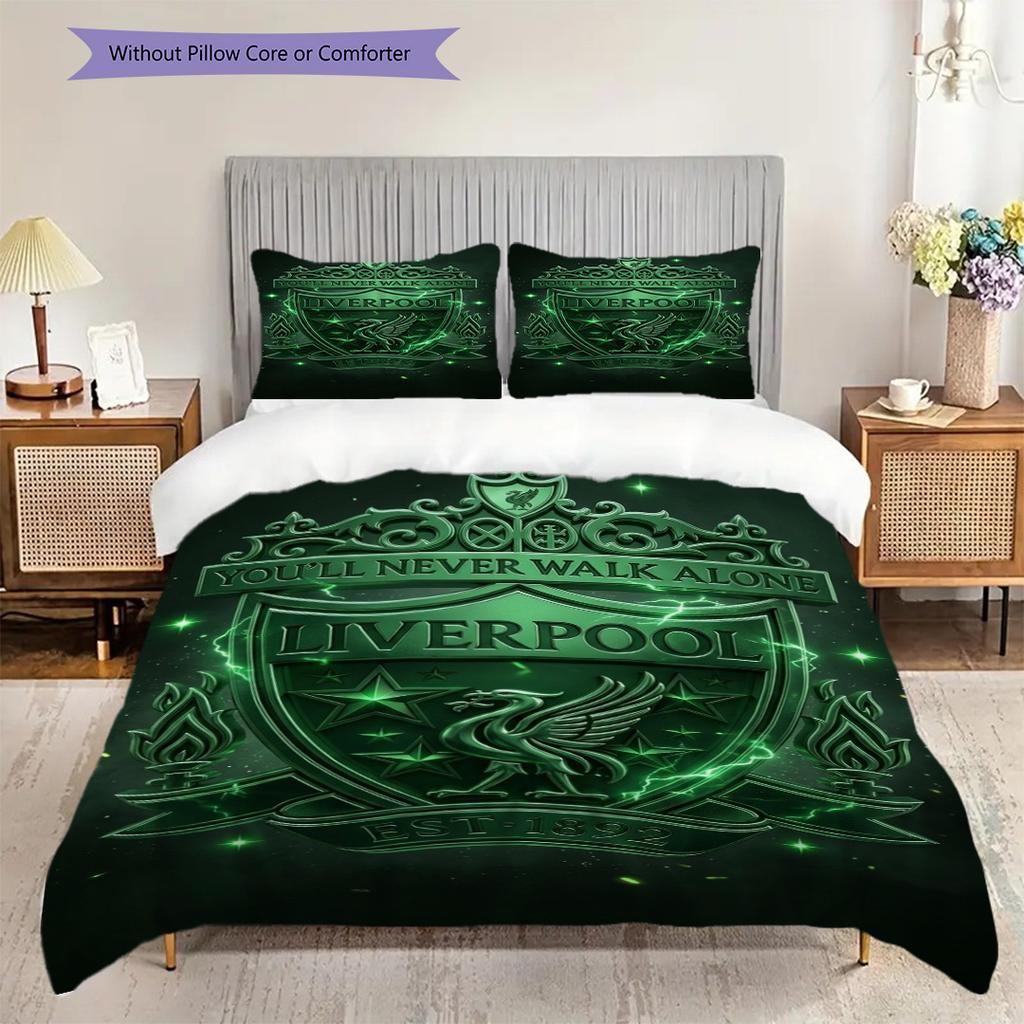 Unity Legacy Football Three-piece set (1 * duvet cover + 2 * pillowcase, without core) 2DFlat Bedding set Christmas birthday gift Soft and comfortable