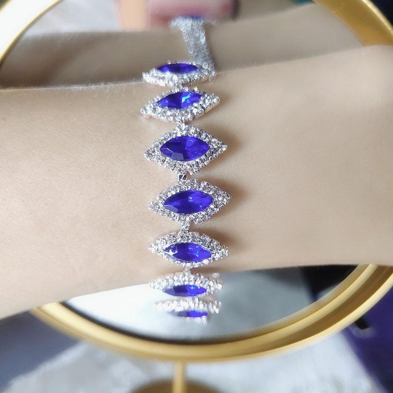 Королевский синий бриллиант Свадебное колье и серьги - Элегантные свадебные ювелирные аксессуары