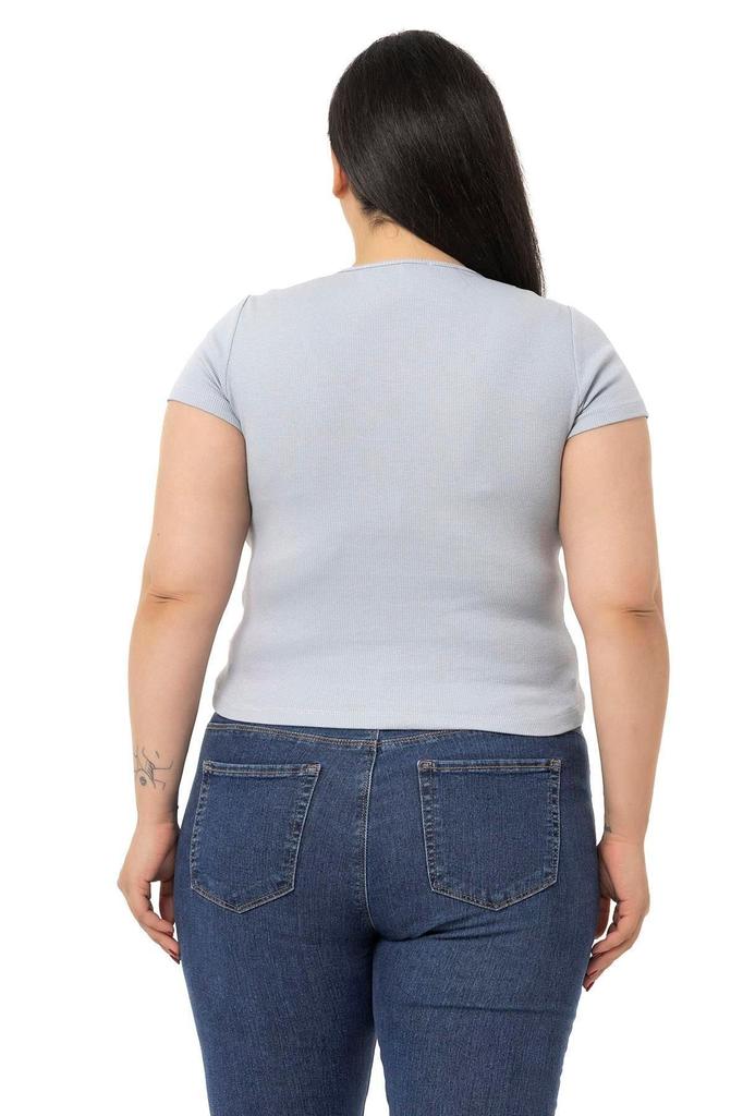 Women's Style Big Size Body Plus Size Half Sleeves Camisole Green Bodysuit With Lace Detail On The Chest