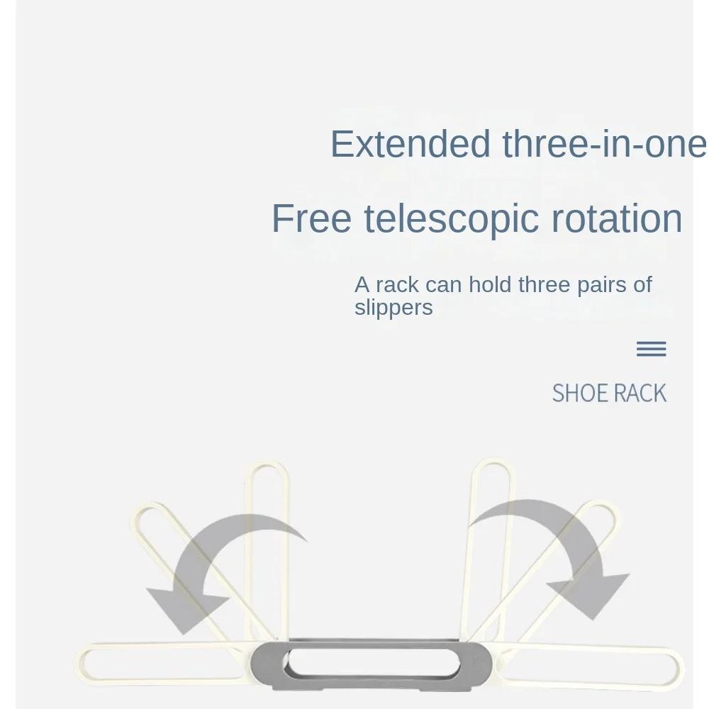 Shoe Rack Foldable Three In One Slipper Rack, Bathroom Wall Mounted Non Perforated Towel Storage Rack, Storage Rack