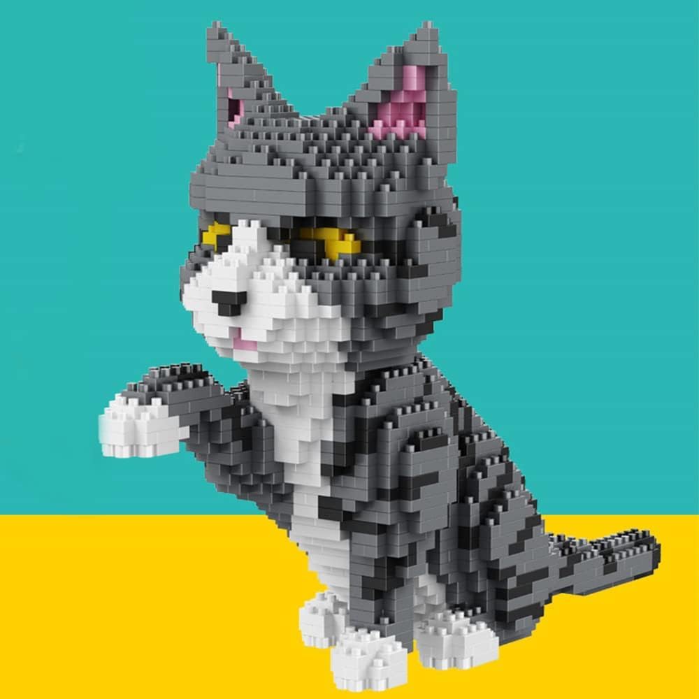 Конструктор Кошка Домашнее животное Наборы строительных игрушек, Сделай сам Животные Блоки Набор для сборки для взрослых Микро 3D Строительная игрушка Кирпичики Кошки Конструктор Игрушка Подарок для